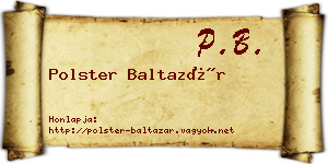 Polster Baltazár névjegykártya